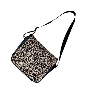 y2k scene leopard messenger bag